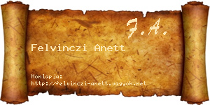 Felvinczi Anett névjegykártya